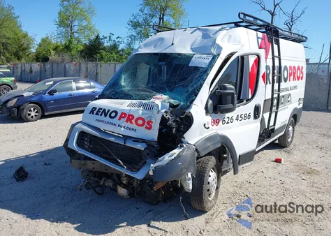 2021 Ram Promaster 2500 High Roof 159 Wb из США, поврежденный, VIN 3C6LRVDG4ME510878